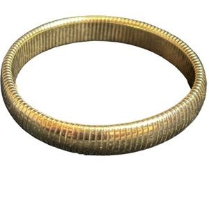 Vintage Park Lane Gold Tone Ribbed Flexible Stretch Snake Bracelet